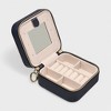 French Connection Small Travel Accessory Organizer with Mirror – Compact Jewelry Storage Box, Faux Leather - 2 of 4