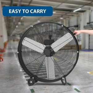 Floor Fan, Industrial Fan - 30 Inch High Velocity Drum Fan, 330W 3 Speed Heavy Duty Metal Fan with Casters & Handle - 1 of 4