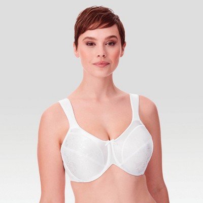 Bali Women's Satin Tracings Underwire Minimizer Bra 3562 White - 34DD