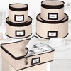 China Storage Containers 5-Piece Set Moving Boxes for Dinnerware, Glasses, Plates, and Saucers Sturdy Quilted Microfiber Dish Organizer with Dividers - 2 of 4