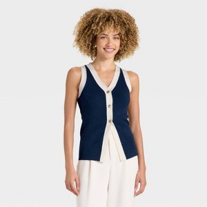 Women's Button Sweater Vest - A New Day™ - 1 of 3