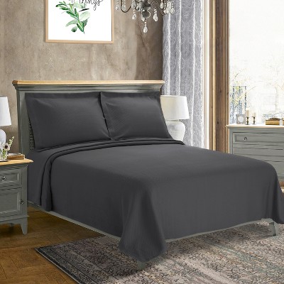 Diamond Cotton Matelasse Decorative Bedspread and Pillow Sham Set by Blue Nile Mills
