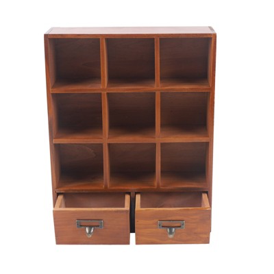 YIYIBYUS Wooden Storage Box Display Shelves with 2 Drawers Vintage Wooden Cabinet