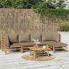 vidaXL Garden Lounge Set Taupe Bamboo 6-piece set Modular - 2 of 4