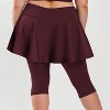 Calypsa Women's Plus Size Chlorine Resistant High Waisted Flared Swim Skort With Attached Capri Leggings - 2 of 3
