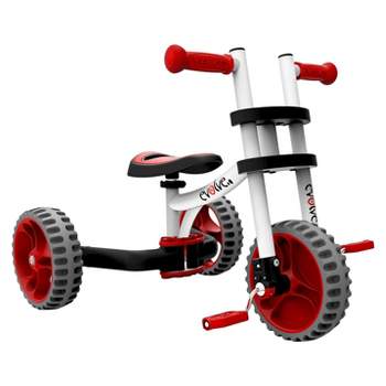 YBike Evolve 14" 3-in-1 Tricycle - Red/White