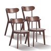 Okak Solid Wood Dining Chair, Rustic Wooden Kitchen Chairs with Wide Curved Backrest, Chair for Dining Room Kitchen Living room, Walnut/Oak - 4 of 4