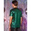 Lars Amadeus Men's Round Neck Short Sleeves Club Sparkle T-Shirt Tops - 3 of 4