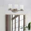 Dewdrop Industrial 3-Light Bathroom Vanity Light Matte Black Iron Finish with Frosted Glass Shades ETL Certified Wall Sconce - 3 of 4