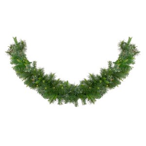 Northlight 6' x 14" Prelit LED Cashmere Mixed Pine Commercial Artificial Christmas Garland - Warm White Lights - 1 of 3