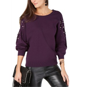 I.N.C International Concepts Womens Embellished Pullover Sweater, Purple, X-Large - 1 of 1