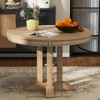 LOVMOR Retro Extendable Dining Table with 16" Leaf, Round Tables, Adjustable length 42" to 56 Desktop, for Kitchen, Restaurant, Natural Wood Wash - 2 of 4