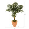Nearly Natural 3.5-ft Golden Cane Artificial Palm Tree in Terra-Cotta Planter - 2 of 4