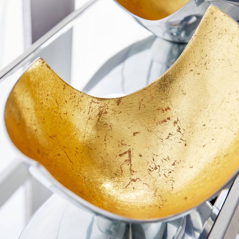 Set of 2 Contemporary U shaped Aluminum Bowls Gold - Olivia &#38; May, 4 of 16