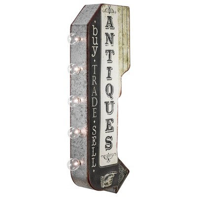  Antiques Buy Trade Sell Vintage LED Marquee Arrow Sign Black/White - Crystal Art Gallery 