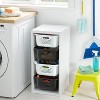 Triple Opening Sliding Bin Cube Storage Organizer Bookshelf in White-  Brightroom