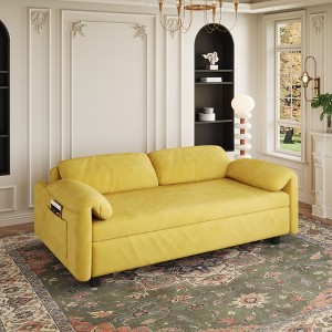 NicBex Convertible Sofa Bed Couch with Adjustable Back & Foldable Arm,Flannelette Upholstered Sleeper Sofa for Living Room,Bedroom - 1 of 4