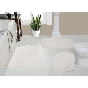 Waterford Collection Tufted Bath Rug, Extra Soft and Absorbent, Non-Slip Bath Mats, Machine Washable bath rugs for Bathroom, 3 Piece Set, Ivory - 1 of 4