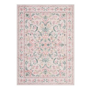 Washable Rug, Bohemian Floral Soft Rug for Living Room, Non-Slip Low Pile Rug for Bedroom, Dining Room, Nursery, Hallway - 1 of 4