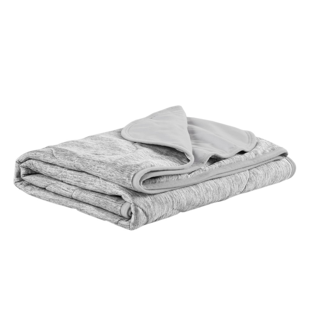 Photos - Duvet Sharper Image Cooling Touch Throw Gray: Nylon Blend, Quilted, Wrinkle-Resi