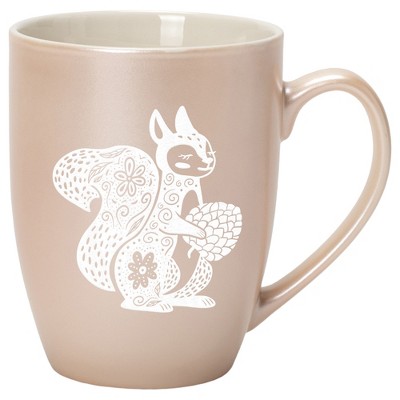 Elanze Designs 10 Ounce Metallic Finish New Bone China Tea Coffee Cup Mug� Precious Pearl Floral Squirrel