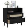vidaXL Sideboard SENJA Rattan Look Black 31.5 in.x15.7 in.x31.5 in. Solid Wood Pine - 4 of 4