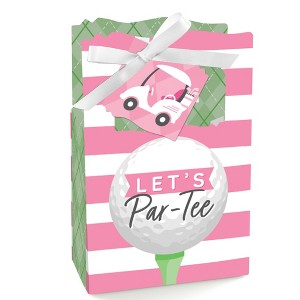 Big Dot of Happiness Golf Girl - Pink Birthday Party or Baby Shower Favor Boxes - Set of 12 - 1 of 4