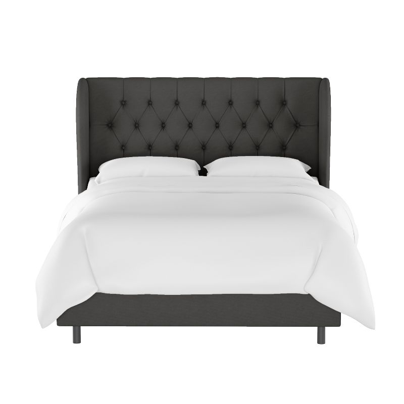 Skyline Furniture Tufted Velvet Upholstered Wingback Bed, 3 of 8