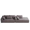 TiramisuBest 108" Modular L-Shaped Upholstered Sectional Sofa Set w/ Right Chaise, 6 Pillows & Free Combination for Living Room & Bedroom,Grey - 4 of 4