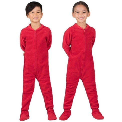 Footed Pajamas Bright Red Toddler Fleece Onesie Toddler Small Fits 2 8 2 11