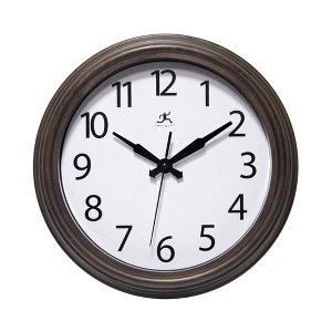 12" Fabrizio Wall Clock Antique Brown - Infinity Instruments: Indoor/Outdoor, Modern Decor, Analog Display - 1 of 4