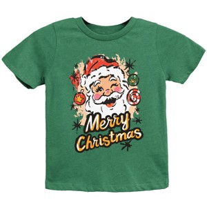 Merry Christmas Santa Wink - Youth Short Sleeve Graphic T-Shirt - 1 of 4