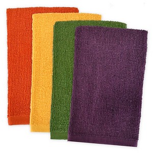 Barmop Towels Set Of 4 - Design Imports, Red/Orange/Green/Purple