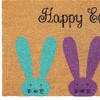 HomeRoots 17" X 29" Natural Aqua And Purple Bunny Happy Easter Coir Outdoor Door Mat - 4 of 4
