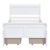 Twin Size Wood Platform Bed with 4 Drawers and Streamlined Headboard - 3 of 4