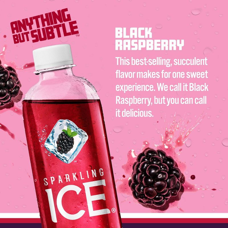 Sparkling Ice Black Raspberry - 17 fl oz Bottle, 3 of 9