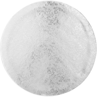 Juvale 9.6" Silver Foil Round Cake Boards, Disposable Cake Drum Circles Base