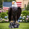 SEVOBAL Eagle Exhibition Garden Sculpture Bald Eagle Garden Statue Hand Drawn Lawn Courtyard Outdoor Decoration Federal Indepe, Brown, 13"*12.4"*24.4" - 2 of 4
