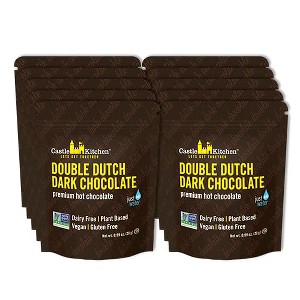 Castle Kitchen Hot Chocolate Sachets (10 Count) - Single Serve On The Go Hot Cocoa - Just Add Water - Dairy Free, Vegan 1oz - With Real Chocolate - 1 of 4