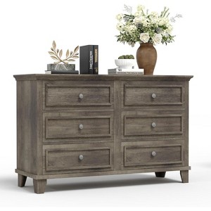 GAOMON Dresser for Bedroom with 6 Drawer, Double Dresser TV Stand with Vintage Handle, Wide Wood Dressers - 1 of 4
