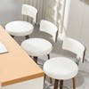 Bekrvio 26" Faux Leather Swivel Bar Stools Set of 1/2/3/4,Mid Century Modern Counter Chairs with Wood Legs and Curved Back for Kitchen Island - 3 of 4