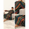 Lars Amadeus Men's Long Sleeves Button Striped Nightgown with Pockets - 3 of 4