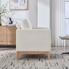 CAVINAS Wide Modern Farmhouse Accent Chair with Pillow Back&2 Bolster Pillows,Comfy Boucle Armchair for Living Room,Office&Lounge - 2 of 4