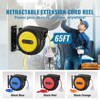 VEVOR Retractable Extension Cord Reel, 65 FT, Heavy Duty 12AWG/3C SJTOW Retractable Power Cord with Lighted Triple Tap Outlet, Black - 3 of 4