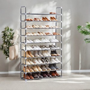 SONGMICS Shoe Rack with Shelves for Closet Entryway Shoe Organizer,Easy to Assemble Metal Shoe Storage Shelf,Black - 1 of 4