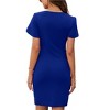 Women's Sexy Zipper V Neck Short Sleeve Faux Wrap Ruched Bodycon Sheath Cocktail Party Work Dress Slim Fit Elegant Wedding Guest Dresses - 2 of 4