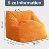 MAXYOYO Bean Bag Chair, Floor Sofa with Handle, Teens Living Room Accent Sofa Chair with Pocket for Gaming Reading Relaxing (Orange) - 2 of 4