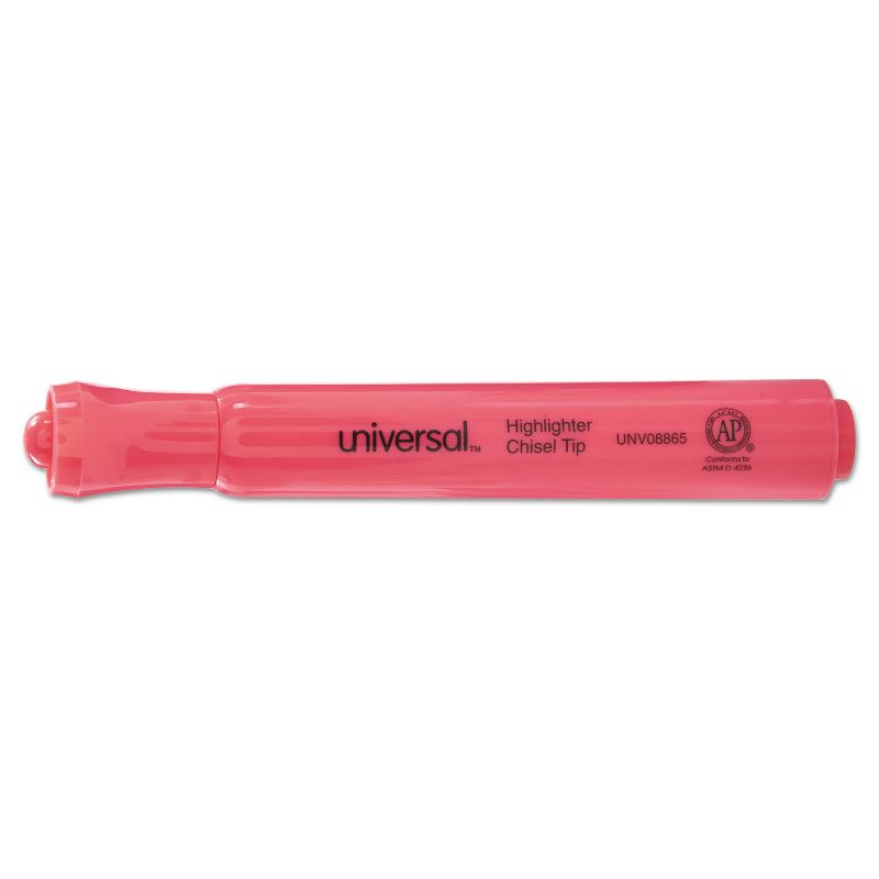 UNIVERSAL Desk Highlighter Chisel Tip Fluorescent Pink Dozen 08865, 2 of 9