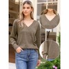 INSPIRE CHIC Women's Long Lantern Sleeve V Neck Lightweight Casual Sweater - 2 of 4