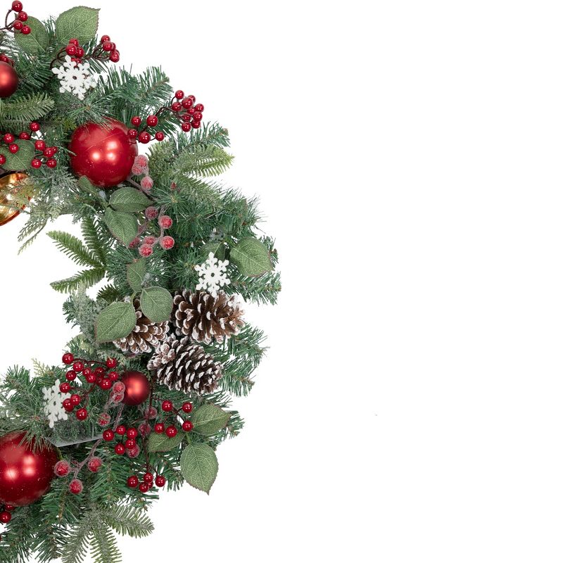 Northlight Red Bells and Mixed Foliage Artificial Christmas Wreath, 30-Inch, Unlit, 4 of 6